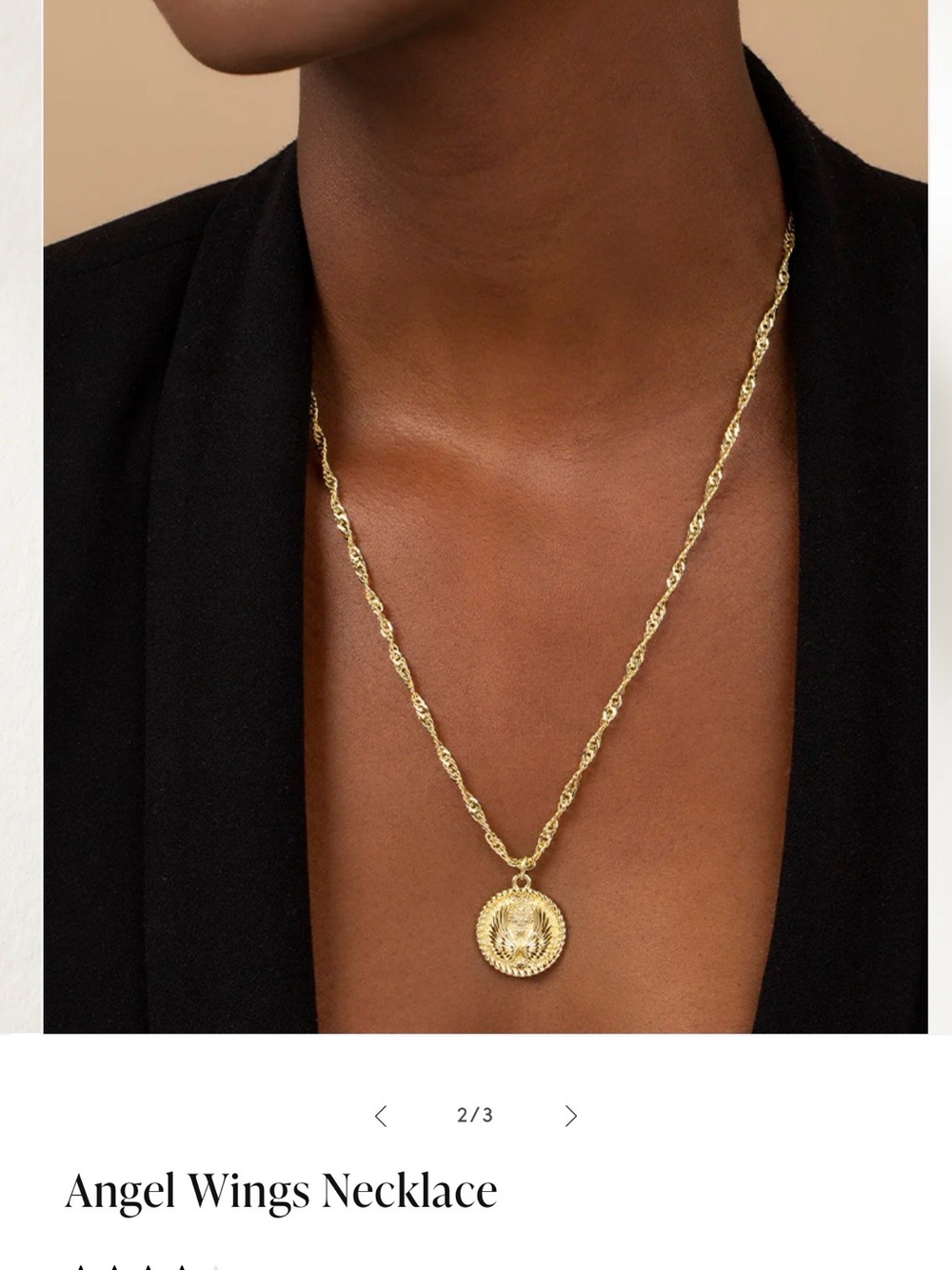 Uncommon James Gold Angel Wings Pendant Necklace